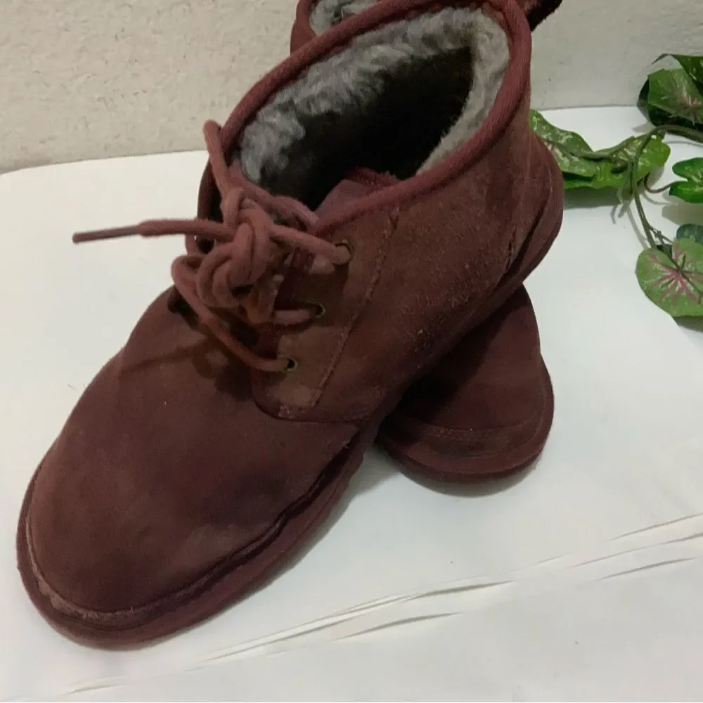 UGG Neumel 3236 Men's Burgundy Suede Cordovan Ankle Boots size 9/42